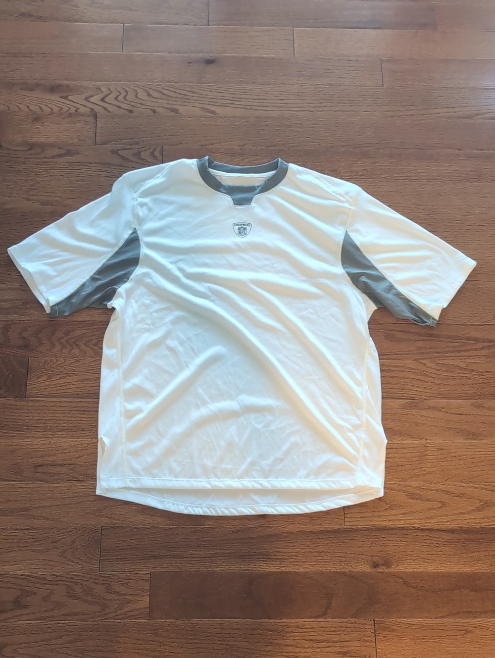 NFL White Short Sleeve Athletic Tee with Gray Accents